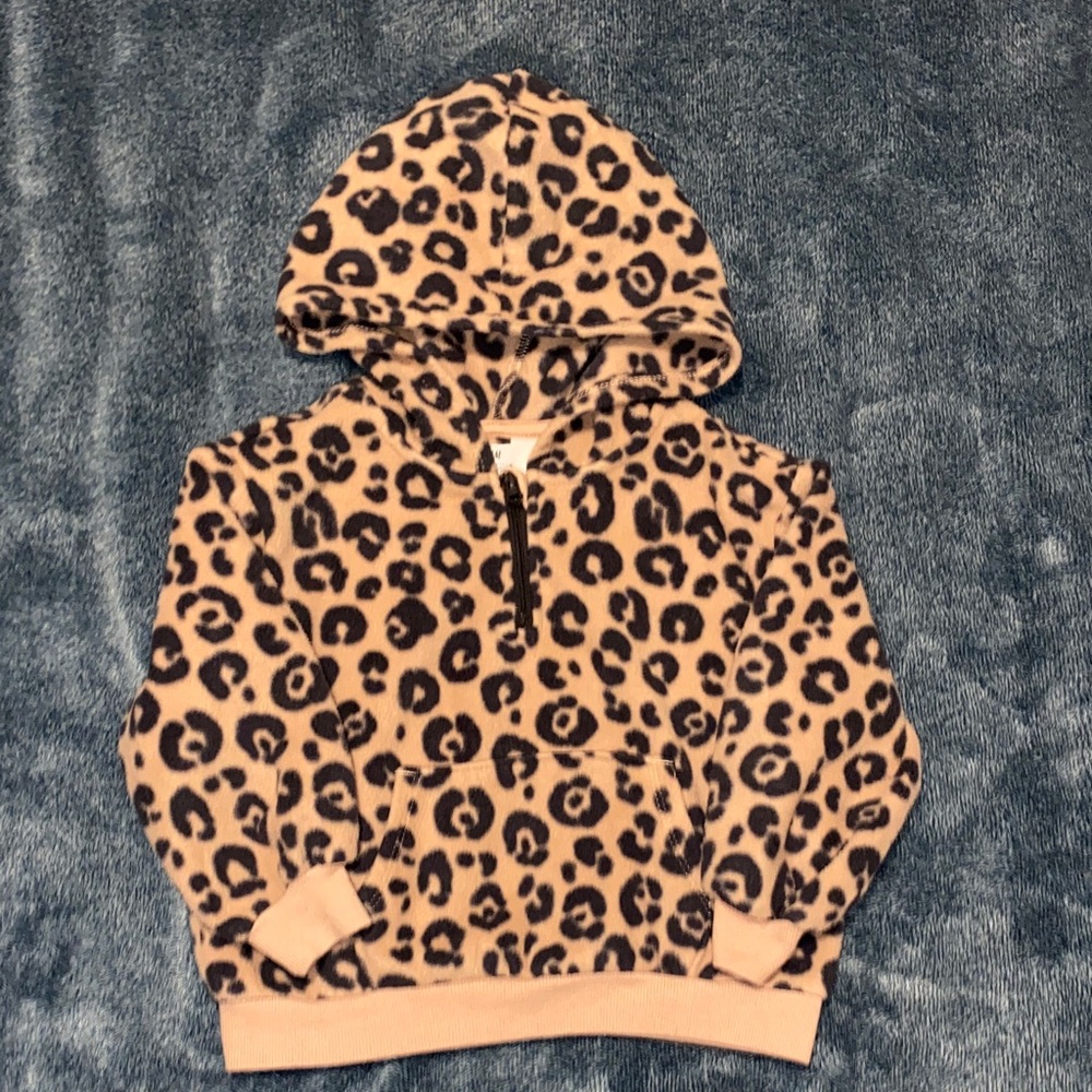 H&M Kids Leopard Pattern Hoodie - Tan and Black